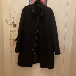 Mens Black Medium Zara Trench coat Winter Peacoat Outerwear Zipper and Buttoned